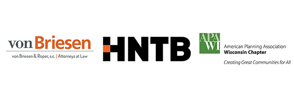 von Briesen logo-HNTB logo-American Planning Association Wisconsin Chapter logo