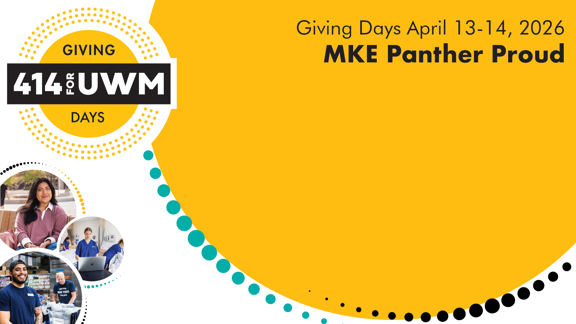 414 for UWM Zoom and Teams Background graphic. Giving Days April 13-14, 2026. MKE Panther Proud.