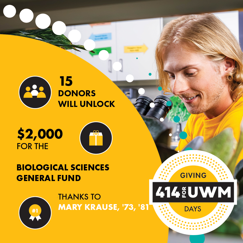 414 Giving Day Challenge Graphic for the Biological Sciences General Fund