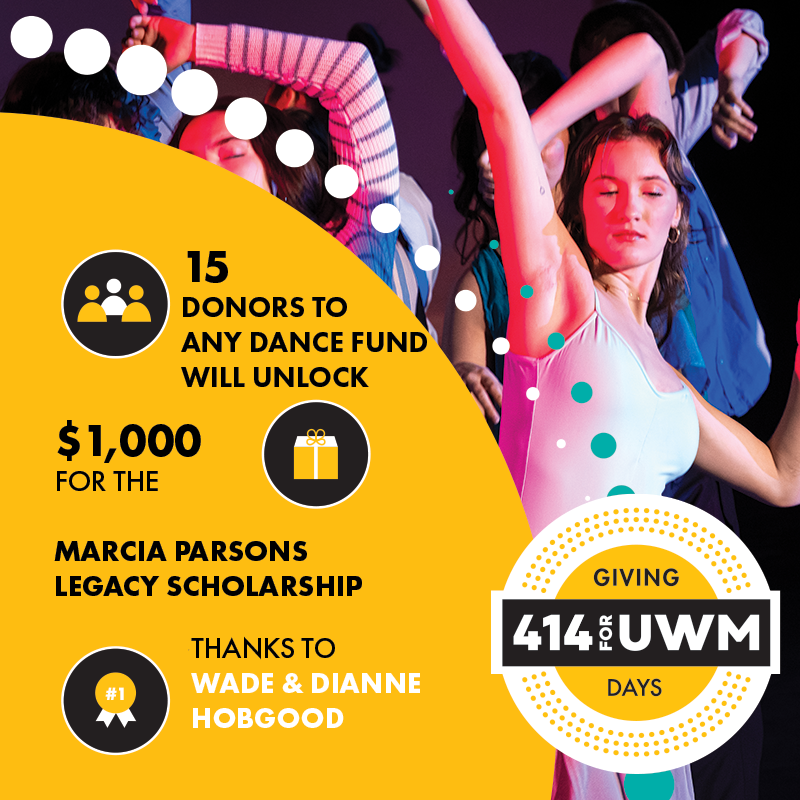 414 Giving Day Challenge Graphic for Dance Scholarships