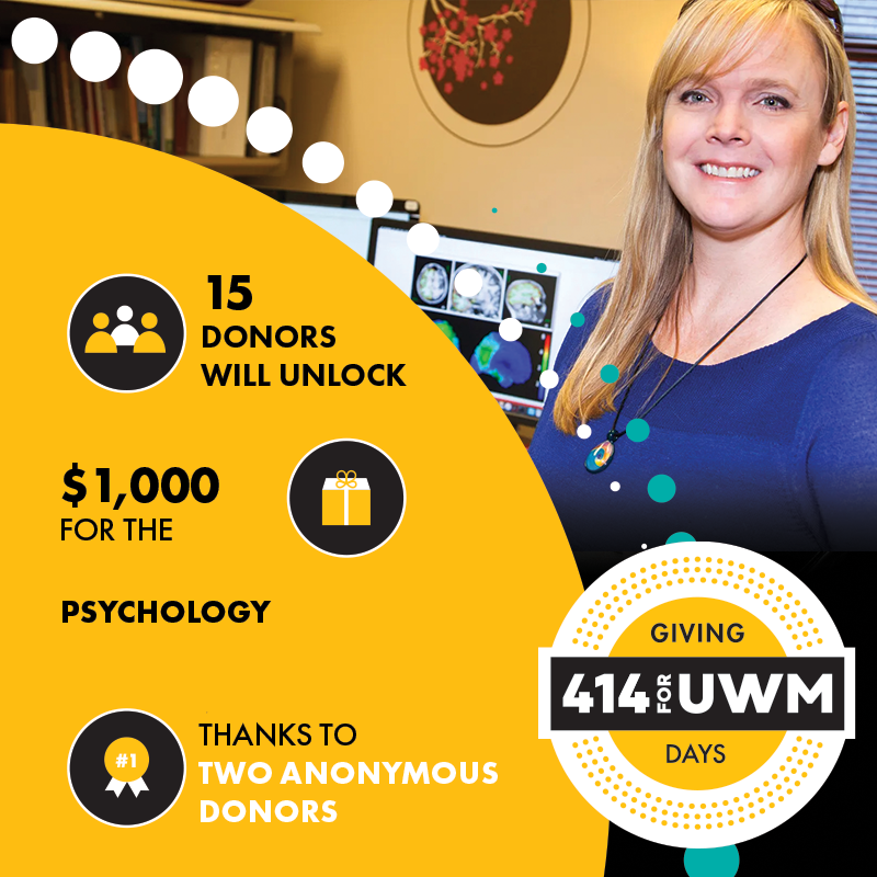 414 for UWM Giving Days Psychology Challenge Graphic