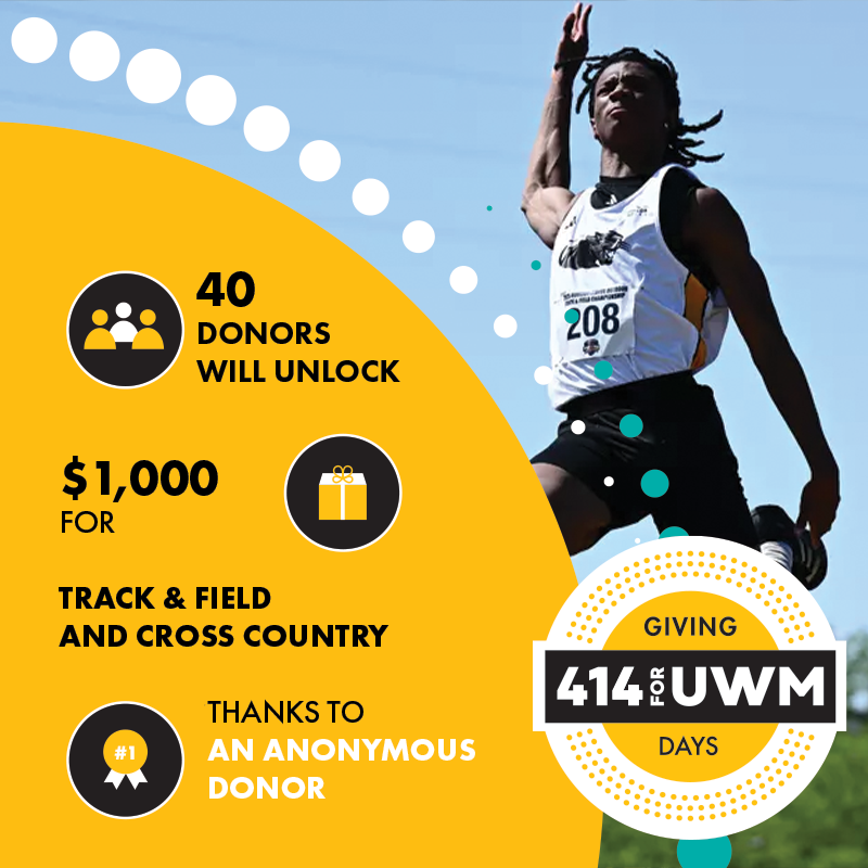 414 Giving Day Challenge Graphic for Track and Field program
