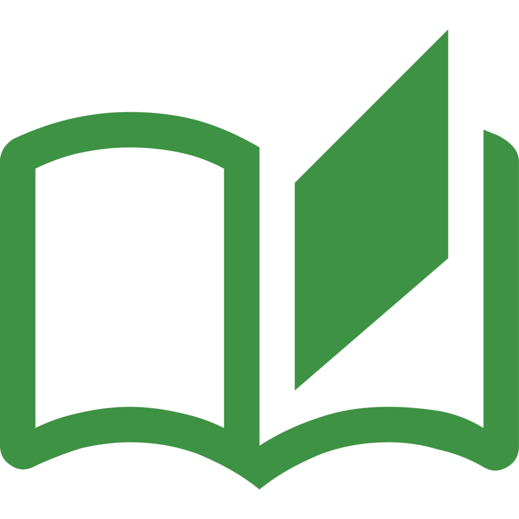 Graphic outline of an open book