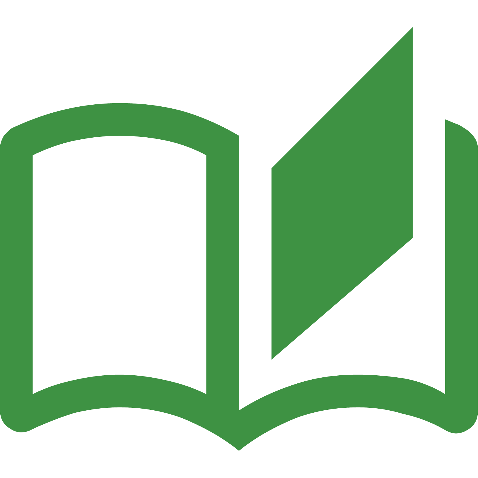 Graphic outline of an open book