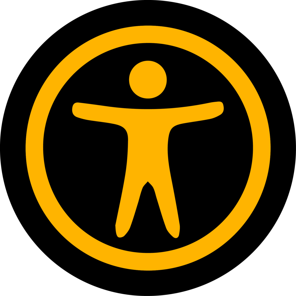 Black and yellow graphic depicting accessibility.