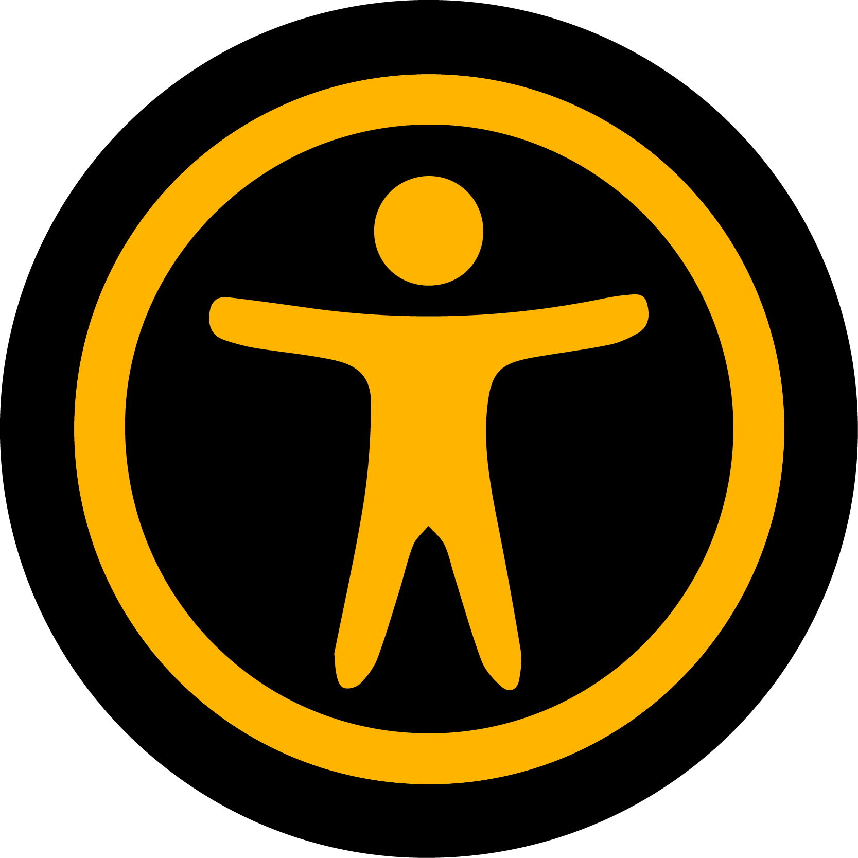 Black and yellow graphic depicting accessibility.