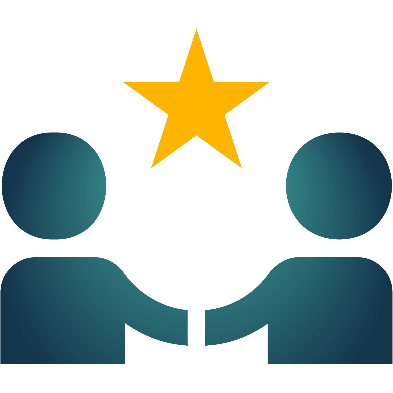 Two people holding hands under a star