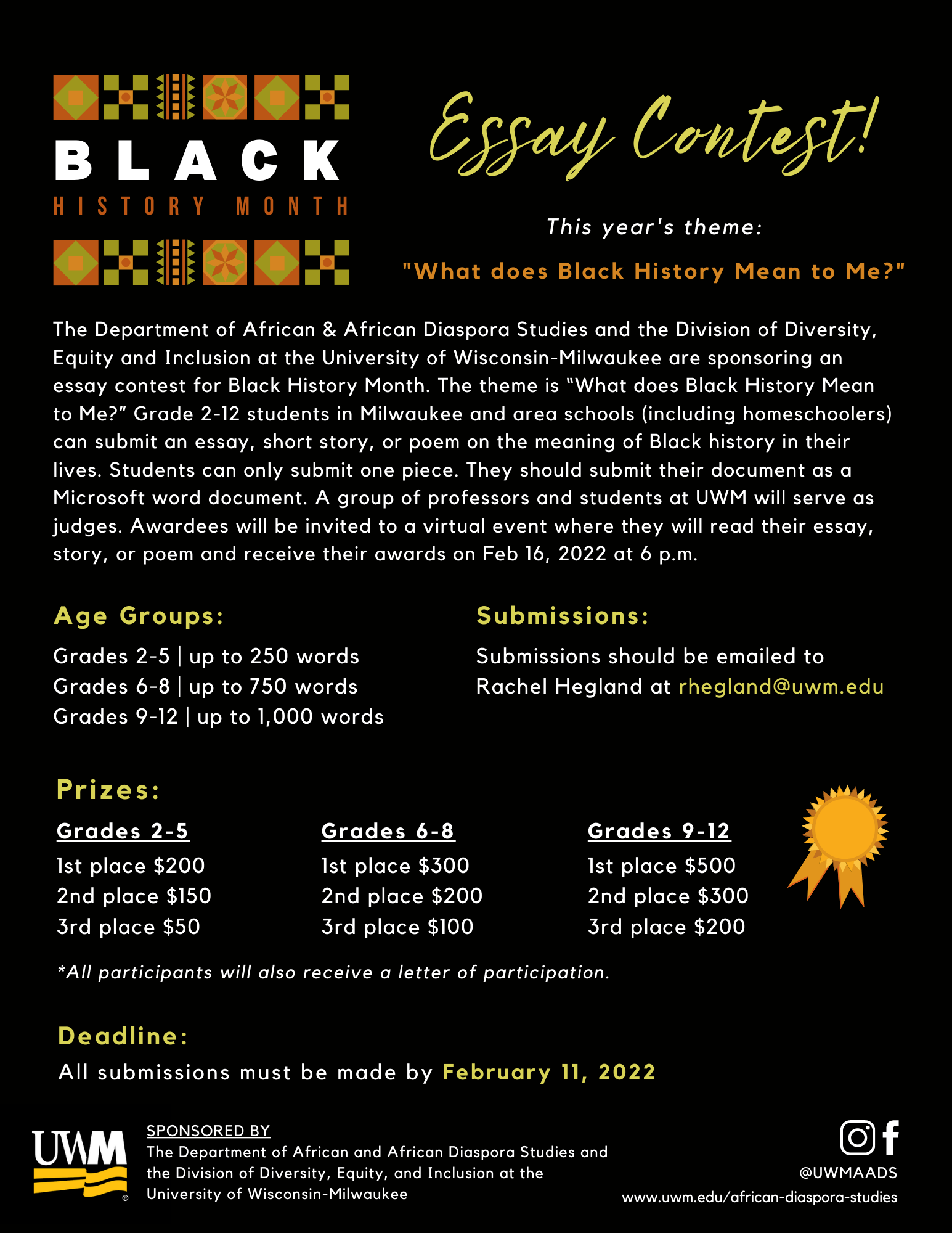Black History Month Essay Contest African & African Diaspora Studies