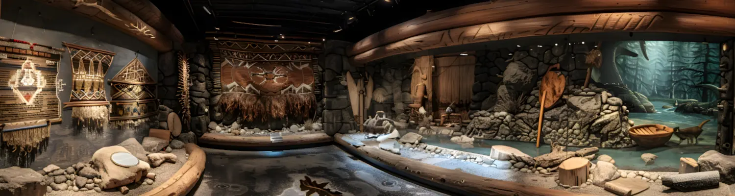 display of ancient cultures in museum