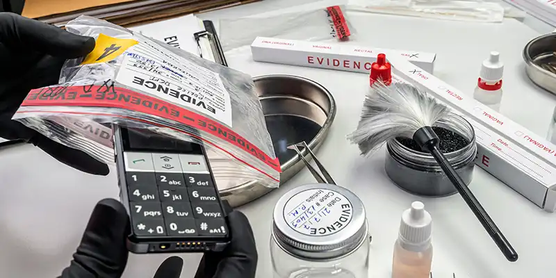equipment in a forensic lab