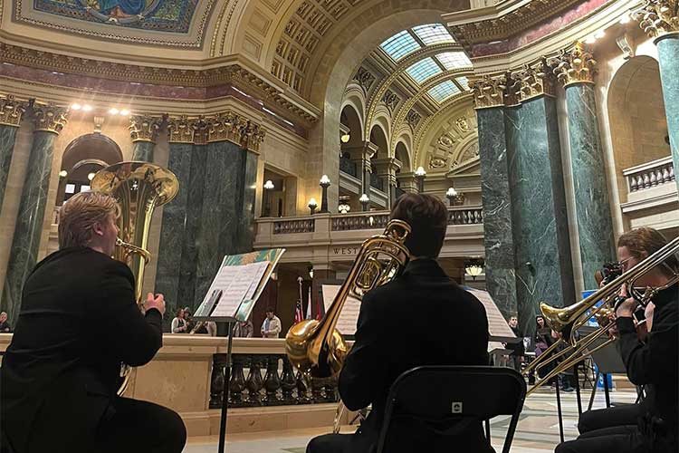 CBS 58 covers UWM Wind Ensemble performance at state capitol