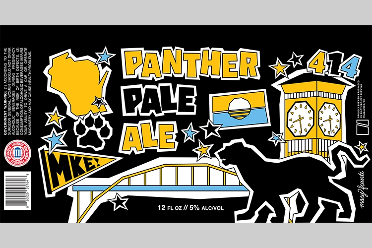 Collage artwork depicting Milwaukee sites, such as the Panther statue on UWM's campus, the Clocktower in Walker's Point neighborhood, and the Hoan Bridge. Collage artwork depicting Milwaukee sites, such as the Panther statue on UWM's campus, the Clocktower in Walker's Point neighborhood, and the Hoan Bridge.