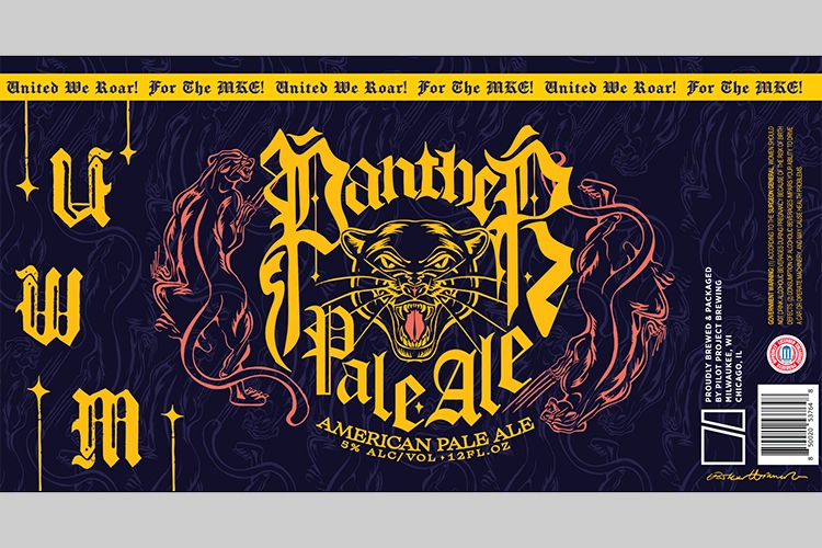 Artwork design with yellow text on purple background with dragons and a Panther in the middle. Artwork design with yellow text on purple background with dragons and a Panther in the middle.