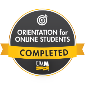 Badge: Orientation for online students Completed