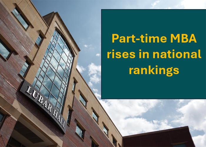 The Lubar College's part-time MBA program rises in the US News and World Report rankings