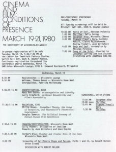 Cinema and Film Conference flyer