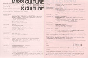 Mass Culture Conference Program
