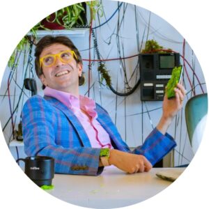 Portrait of Nathaniel Stern, featured artist and co-curator of the Generation to Generation exhibition from C21's Aesthetics, Art, & AI program series.
