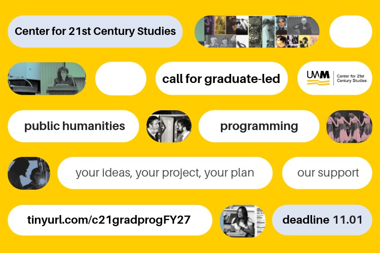 Promotional flyer for the Call for Graduate Public Humanities Programming