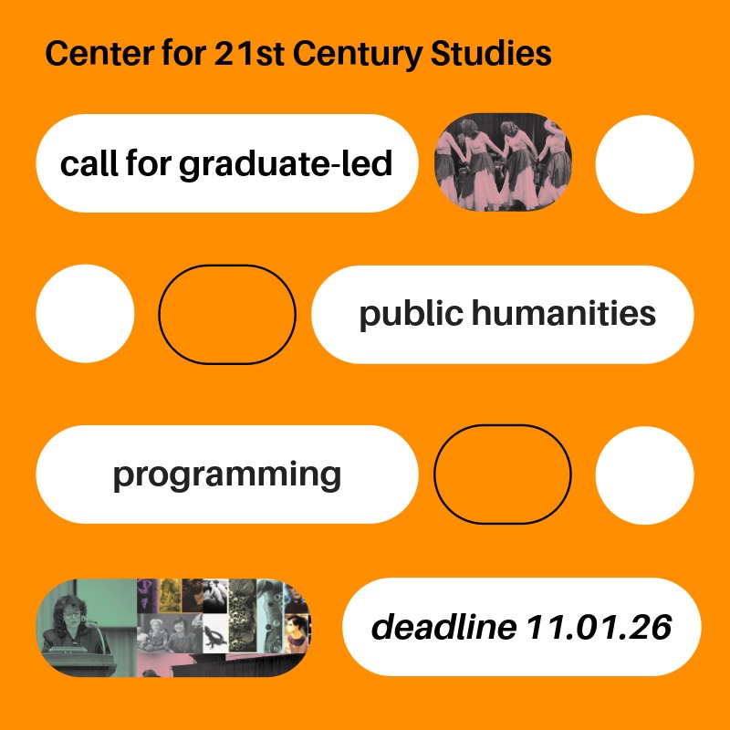 Promotional image for the information session for C21's Call for Graduate Public Humanities Programming