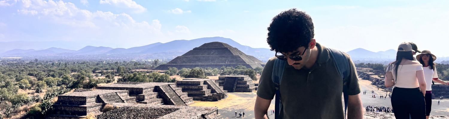 Study abroad student in Teotihuacan, Mexico
