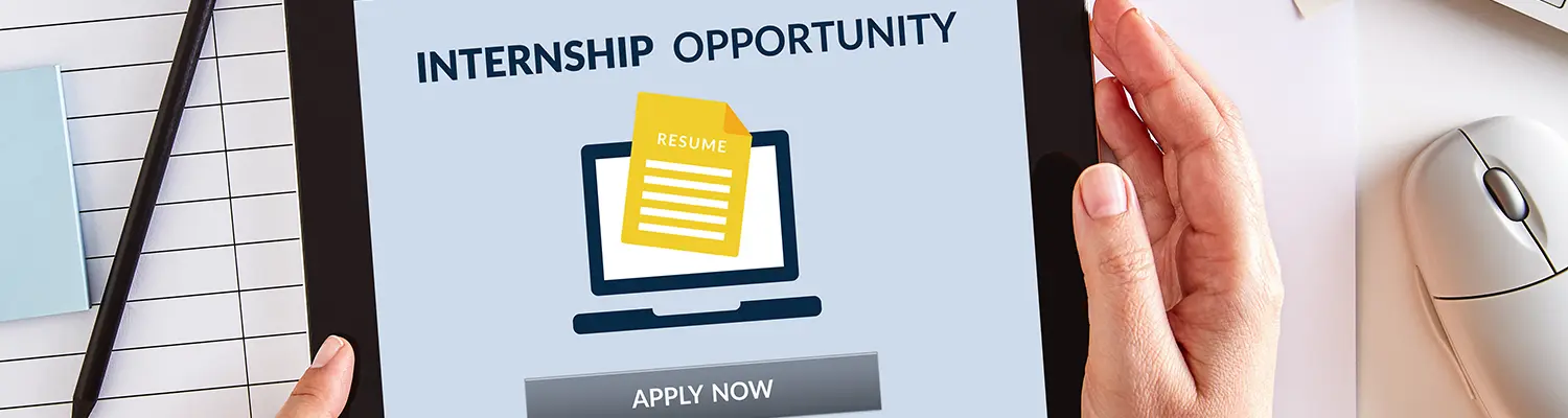 internship concept on a tablet