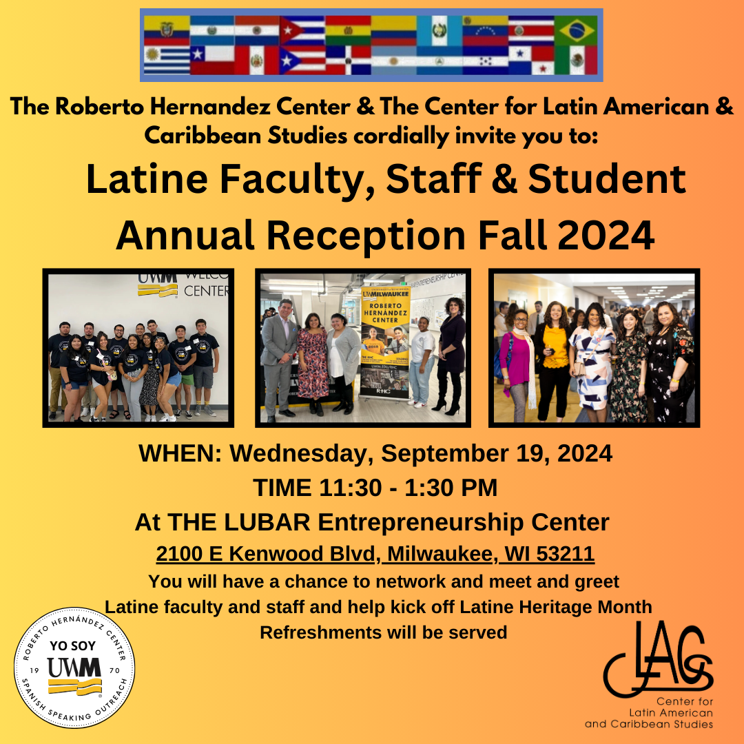 Latine Faculty, Staff & Student Annual Reception Fall 2024 event poster