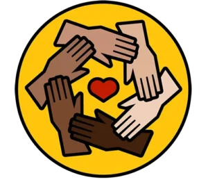 logo of hands touching hands around a heart