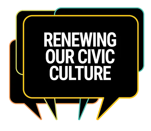 Renewing Our Civic Culture logo of overlapping speech bubbles