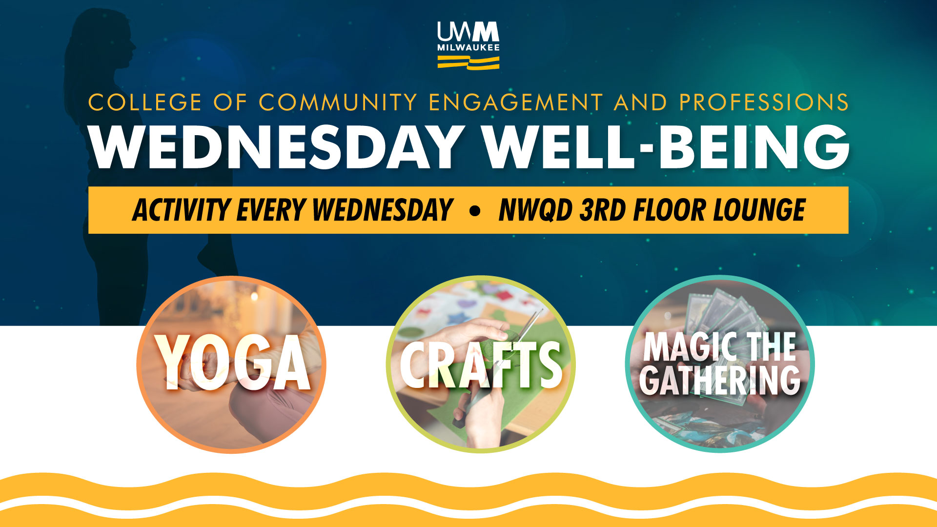 Decorative graphic for Wednesday Well-being events