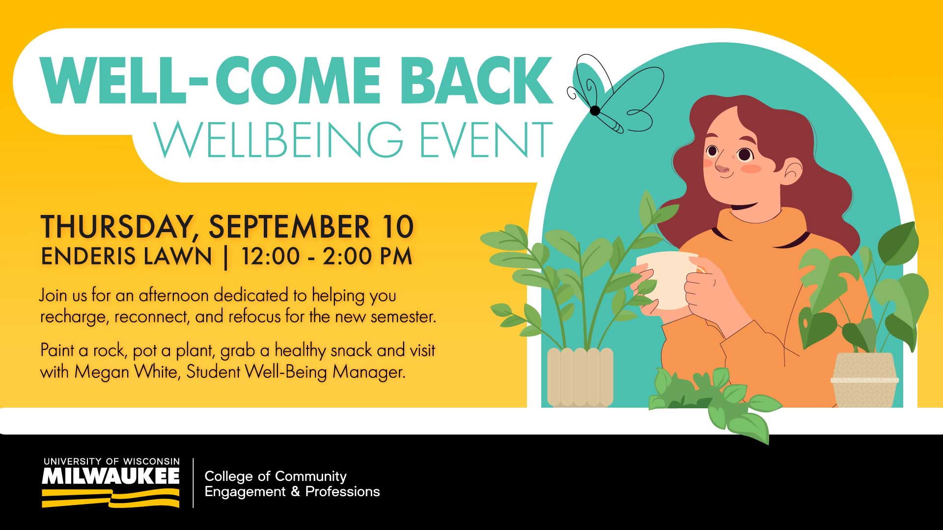 Decorative graphic for the Well-come Back Wellbeing Event