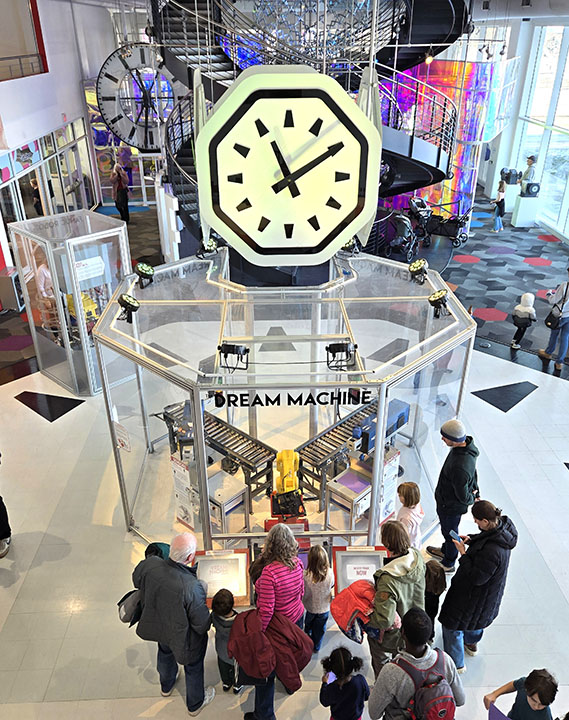 Dream Machine exhibit with visitors at Discovery World