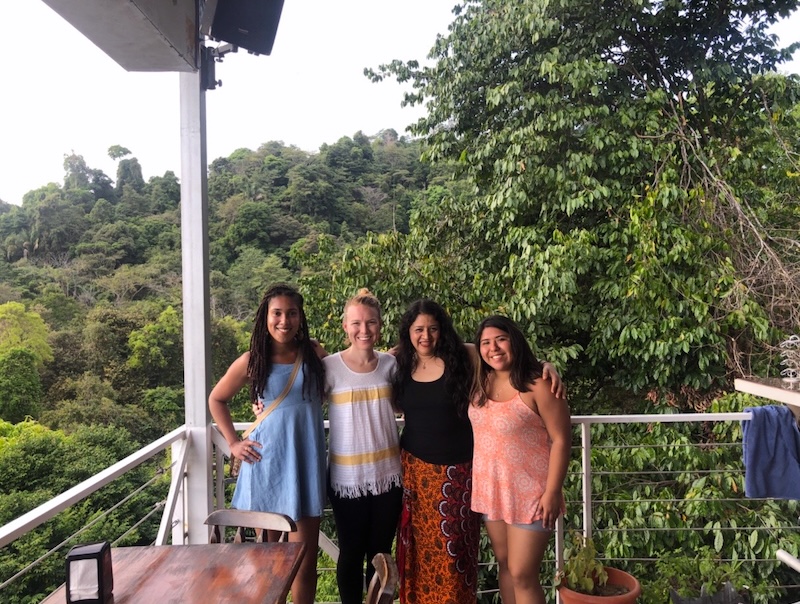 Erika Vega (second from right) visiting rainforest in Costa Rica.