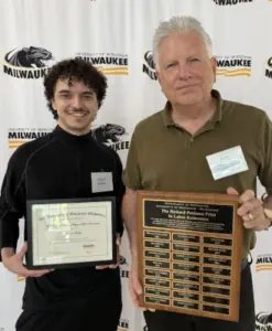 Ethan Ballou and Professor John Heywood