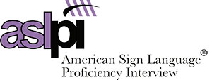 American Sign Language Proficiency Interview (ASLPI) logo. ASLPI is a good evaluation tool for asl studies students