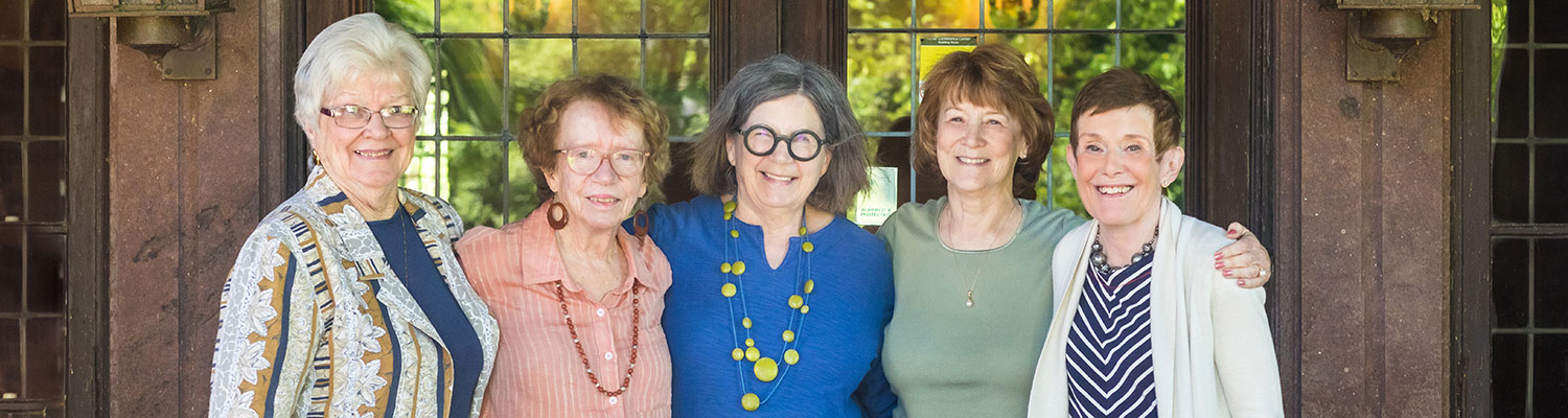 Image featurng Members of the Women’s Giving Circle (from left to right) Joanne Neusen, Karleen Haberichter, Emily Robertson, Diane Thieme, and Mary Domer