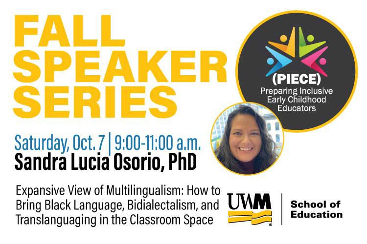 PIECE Fall Speaker Series Session 2, featuring Sandra Lucia Osorio, PhD