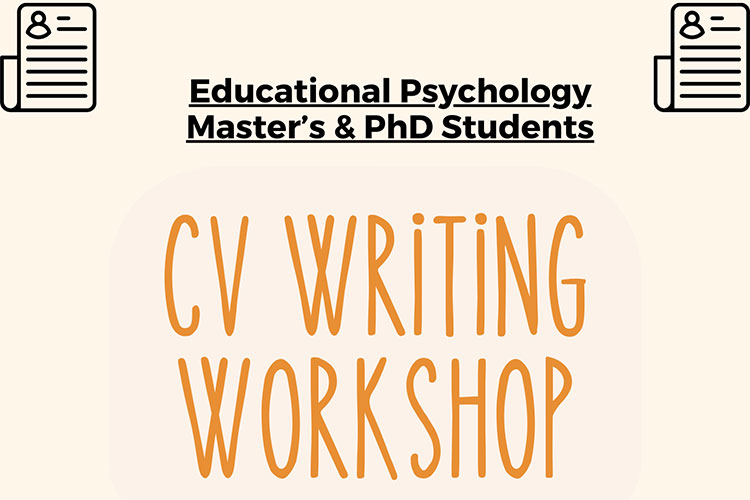 Educational Psychology CV Writing Workshop event graphic.