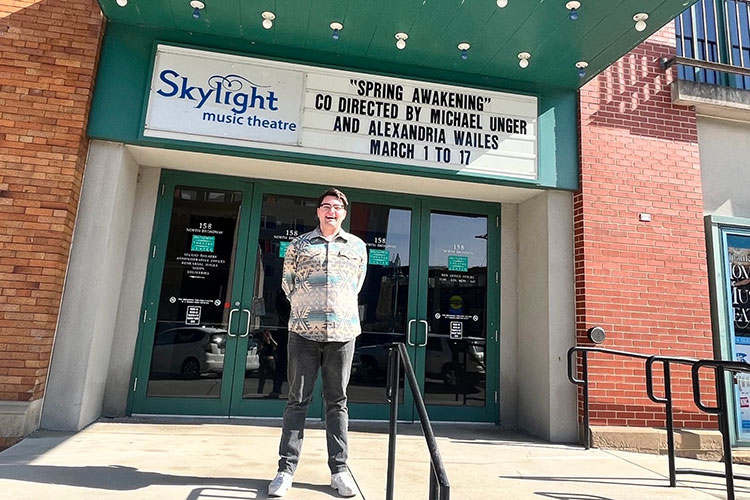 Aidan Black in front of the Skylight Music Theatre. Photo courtesy of Aidan Black.