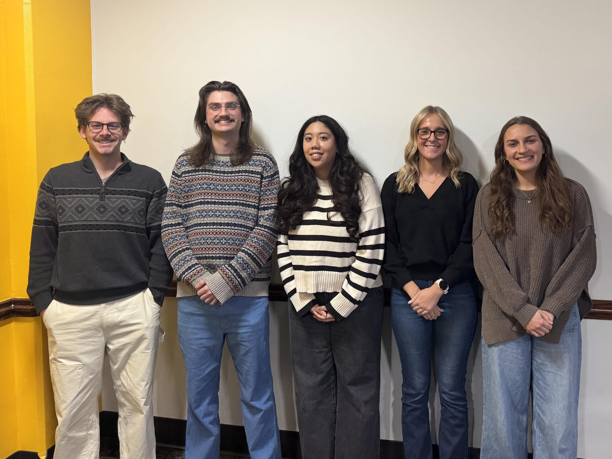 Five members of the Civil Engineering Team working on a Green Bay Shipyard Redevelopment Project