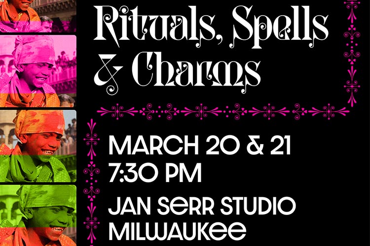 colorful concert poster on a black background.