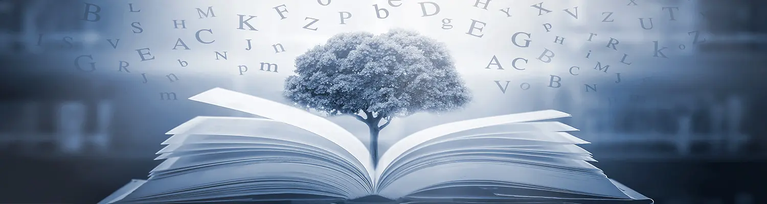 concept image: tree growing out of open book