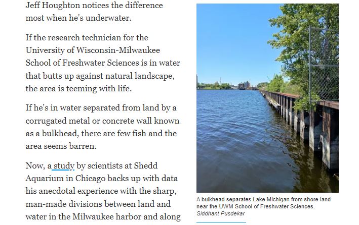 Research Technician Houghton Shares Observations on Milwaukee Shorelines