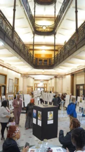 people in large room