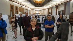 people in large room