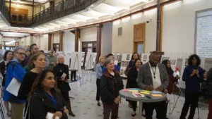 people in large room