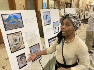 person talking about photos