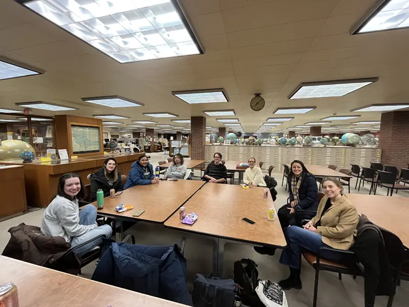 Students and Faculty attend the Geography Department meet and greet. 