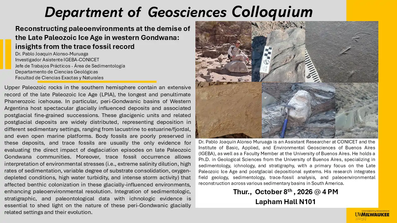Reconstructing paleoenvironments at the demise of the Late Paleozoic Ice Age in western Gondwana: insights from the trace fossil record Dr. Pablo Joaquin Alonso-Muruaga