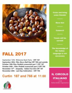Italian Fall 2017 flyer.